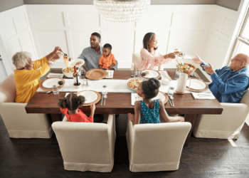 Family having breakfast at the dining table | PDJ Flooring